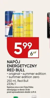 Napój energetyczny Red Bull original promocja w Chata Polska