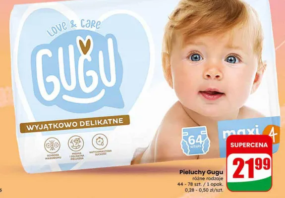 Pieluchy różne rodzaje promocja w Dino