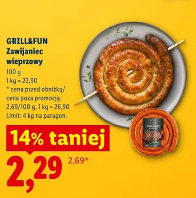 Zawijaniec wieprzowy Grill&Fun promocja w Lidl