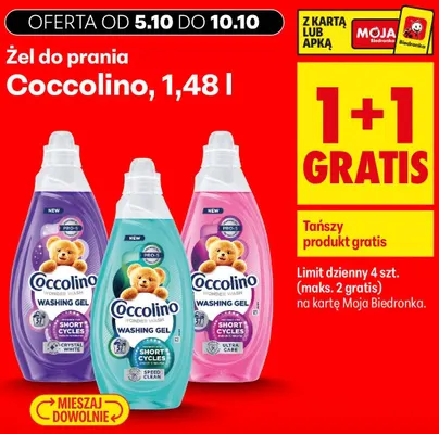 Żel do prania Coccolino Wonder Wash Speed Clean promocja w Biedronka