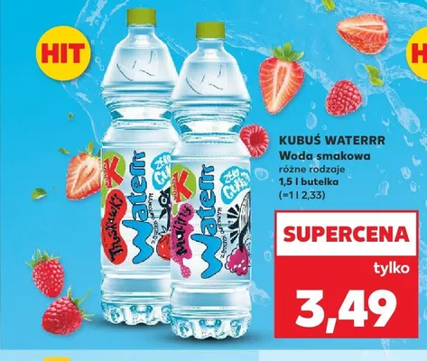 Woda smakowa Kubuś Waterrr o smaku truskawkowym promocja w Kaufland
