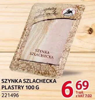 Szynka szlachecka plastry ŻMB Białystok 100 g promocja w Selgros