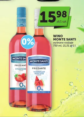 Wino bezalkoholowe Monte Santi Frizzante Strawberry promocja w Euro Sklep
