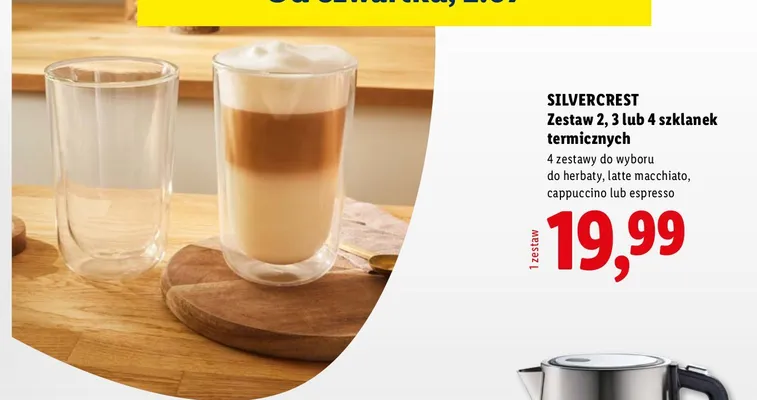 Zestaw szklanek termicznych Silvercrest 4-pak promocja w Lidl