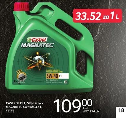 CASTROL OLEJ SILNIKOWY MAGNATEC C 5W-40 C3 4 L promocja w Selgros