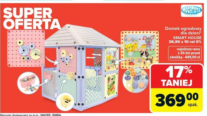 Domek ogrodowy dla dzieci Mochtoys SMART HOUSE promocja w Carrefour