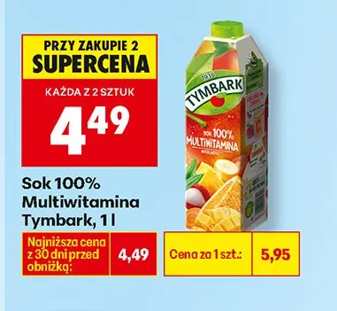 Sok 100% multiwitamina promocja w Biedronka