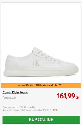 Tenisówki Calvin Klein Jeans promocja w eobuwie.pl