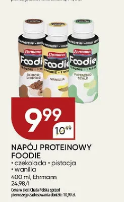 Napój proteinowy Foodie pistacja Ehrmann promocja w Chata Polska