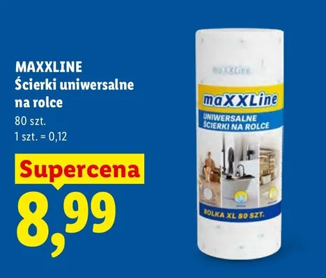 Ścierki uniwersalne na rolce Maxxline promocja w Lidl