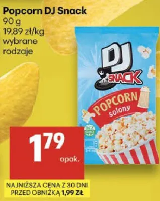 Popcorn DJ Snack solony wybrane rodzaje promocja w Delikatesy Centrum