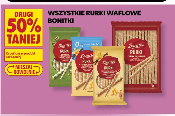 Rurki waflowe Bonitki promocja w Biedronka