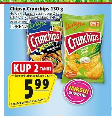 Chipsy Crunchips Green Onion Lorenz promocja w Prim Market