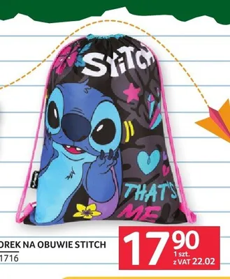 Worek na obuwie Stitch promocja w Selgros