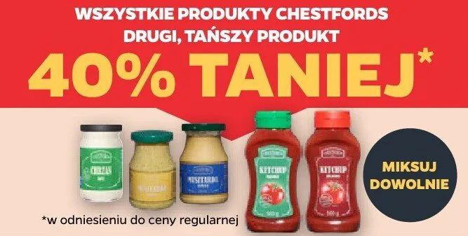 Produkty Chestfords drugi tańszy produkt 40% taniej promocja w Netto
