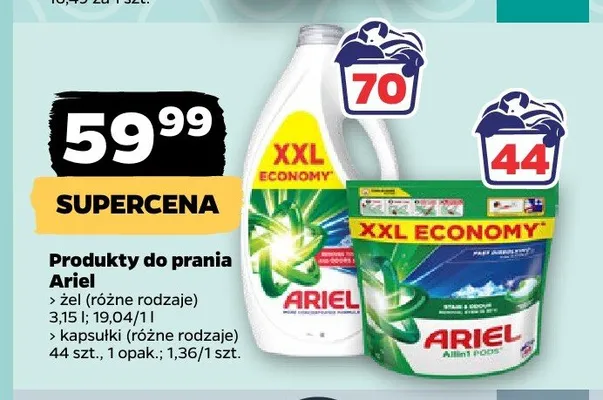 Kapsułki do prania Ariel promocja w Netto