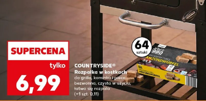 Rozpałka w kostkach do grilla, kominka i piecu Countryside promocja w Kaufland