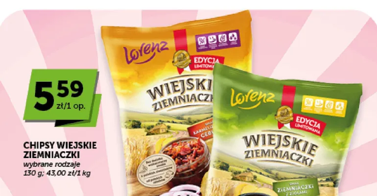 Chipsy Wiejskie Ziemniaczki ziemniaczki z ziołami Lorenz promocja w ABC