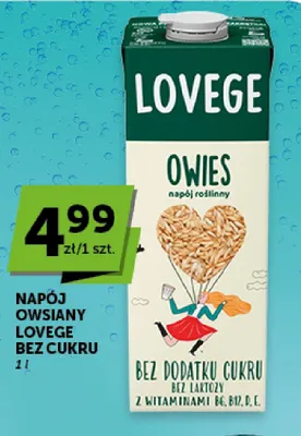 Napój owsiany Lovege bez cukru promocja w ABC