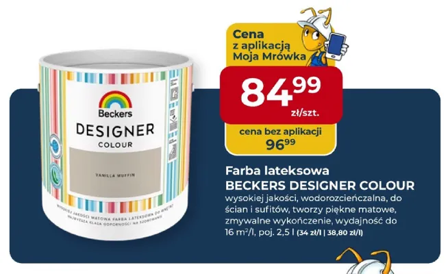 Farba lateksowa Beckers Designer Colour promocja w PSB Mrówka
