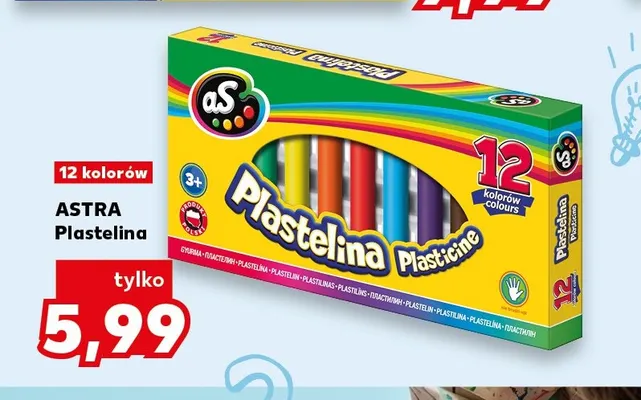 Plastelina Astra 12 kolorów promocja w Kaufland