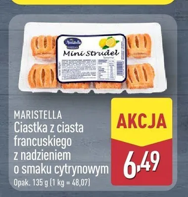 Ciastka z ciasta francuskiego z nadzieniem o smaku cytrynowym Maristella promocja w Aldi