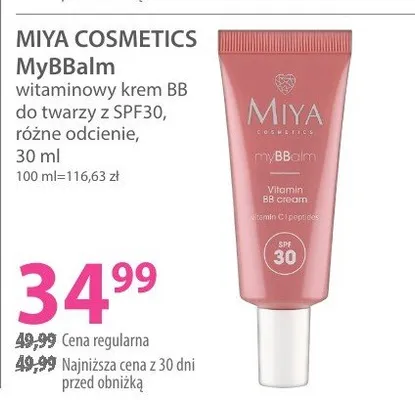 Krem BB MIYA COSMETICS MyBBalm witaminowy krem BB do twarzy z SPF30 różne odcienie promocja w Hebe