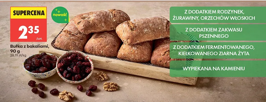 Bułka z bakaliami promocja w Biedronka