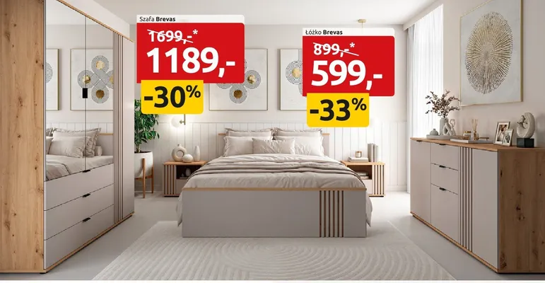 Łóżko Brevas promocja w Black Red White