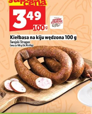 Kiełbasa na kiju wędzona 100 g promocja w TOPAZ