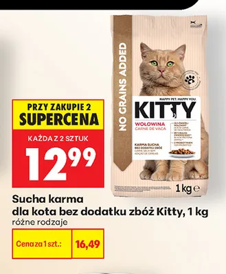 Sucha karma dla kota bez dodatku zbóż Kitty promocja w Biedronka