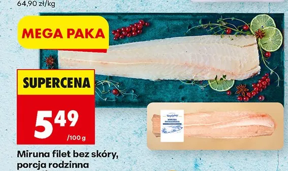 Filet miruna bez skóry, porcja rodzinna promocja w Biedronka