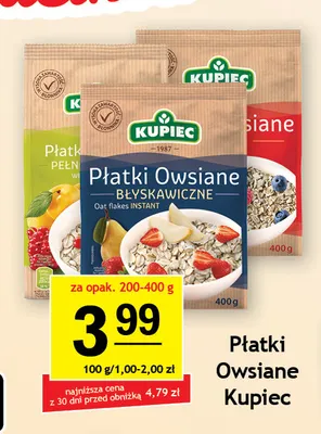 Płatki owsiane Kupiec promocja w Gram Market