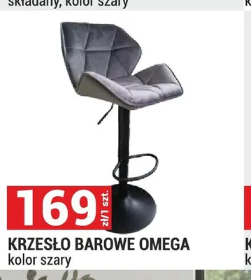 Krzesło barowe Omega szare promocja w Merkury Market