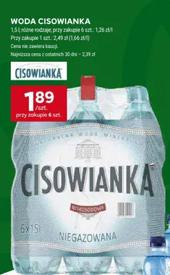 Woda niegazowana Cisowianka promocja w Stokrotka