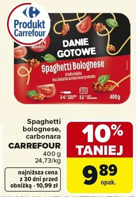 Spaghetti bolognese Carrefour promocja w Carrefour