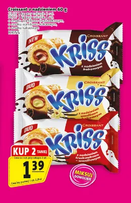 Croissant z nadzieniem o smaku kakaowym Kriss promocja w Prim Market
