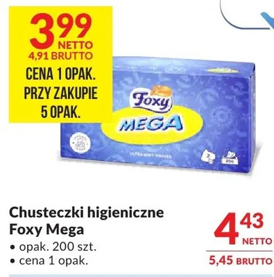 Chusteczki higieniczne Foxy Mega promocja w Makro