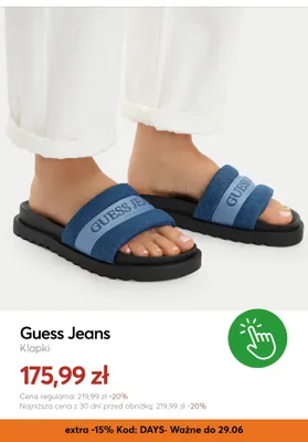 Klapki Guess Jeans promocja w eobuwie.pl