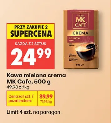 Kawa mielona MK Cafe crema promocja w Biedronka