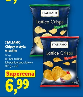 Chipsy w stylu włoskim Italiamo serowo-ziołowe promocja w Lidl