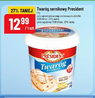 Twaróg sernikowy President promocja w POLOmarket