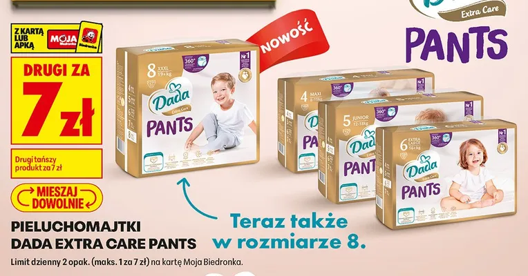 Pieluchomajtki Dada Extra Care Pants promocja w Biedronka