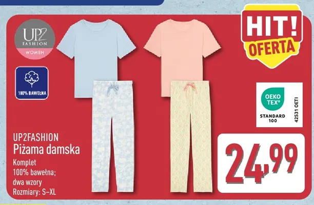 Piżama damska UP2FASHION promocja w Aldi