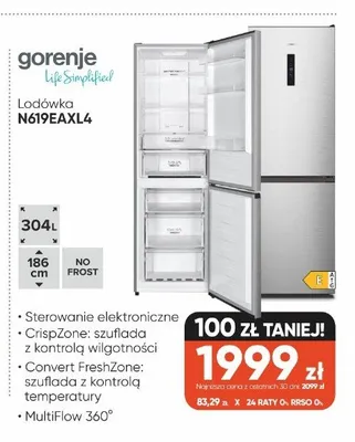 Lodówka Gorenje N619EAXL4 promocja w Max Elektro