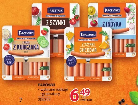 Parówki Tarczyński wybrane rodzaje i gramatury promocja w Selgros