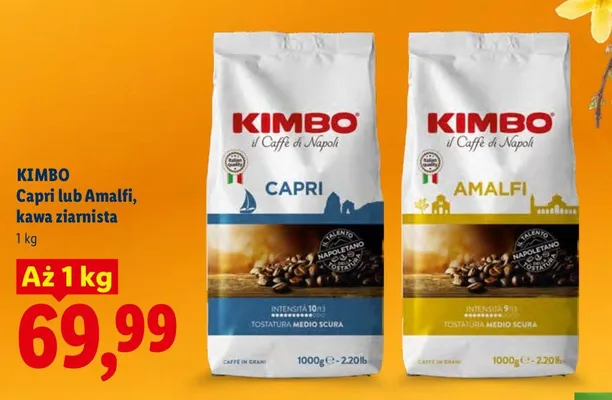 Kawa Capri lub Amalfi, kawa ziarnista Kimbo promocja w Lidl