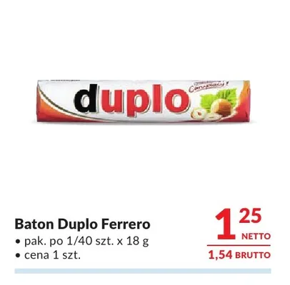 Baton Duplo Ferrero promocja w Makro