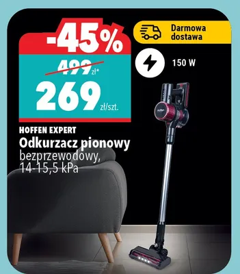 Odkurzacz pionowy bezprzewodowy Hoffen Expert 150W 14-15,5kPa promocja w Biedronka Home