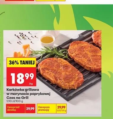 Karkówka grillowa w marynacie paprykowej Czas na Grill promocja w Biedronka